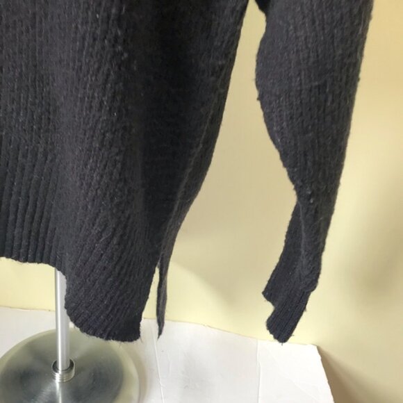 Grace NEW The Perfect Fit Oversized Wool Knit Mock Neck Side Slits Sweater Top M - Picture 5 of 14